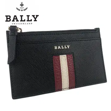 BALLY 카드 케이스 코인 케이스 얇은 타입 3라인 스트라이프