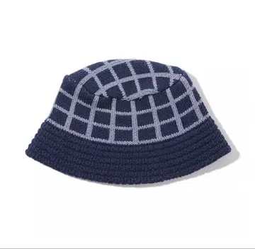 Diaspora Grid Knit 버킷햇 (네이비)