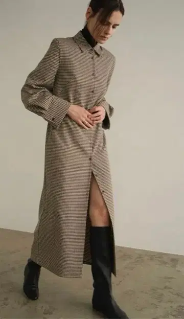 clane 클라네 CHECK SHIRT ONEPIECE