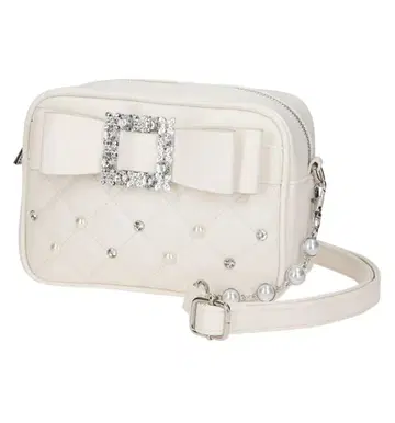 NOMIE 아가씨 비쥬 리본 숄더백 화이트