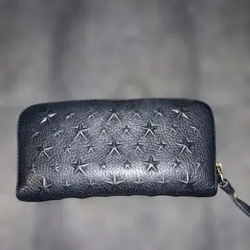 JIMMY CHOO 별 모양 엠보싱 가공 장지갑 네이비