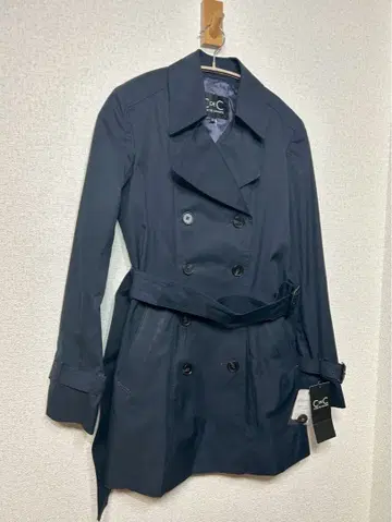 쿠 드 샹스 발수 가공 네이비 트렌치코트 38/M