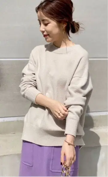 Spick and Span 캐시미어 울 크루 풀오버 내추럴 새상품