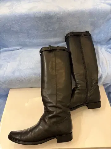 모드 에 자코모 롱 부츠 블랙 가죽 벨트 포함 24.5cm