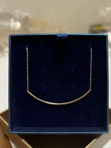 K10 골드 커브 디자인 목걸이