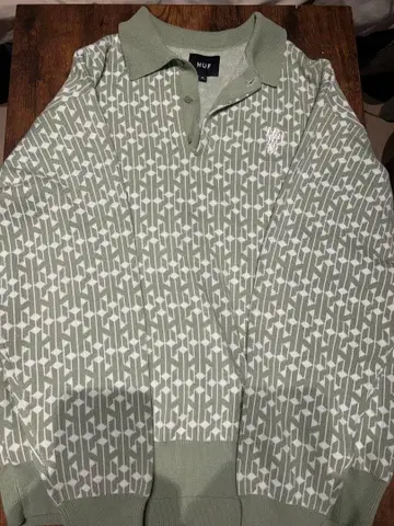 HUF 패턴 피케 셔츠 M 사이즈 그린