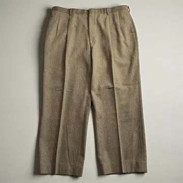 PRENDRE 울 혼방 슬랙스 하의 투 턱 와이드 구제 의류