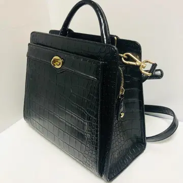 DIANA 다이애나 악어 엠보싱 2WAY 핸드백 숄더백 블랙