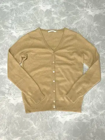캐시미어 100% 가디건 베이지 V넥 38 M