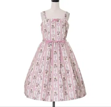 Axes femme kawaii RosyBear 패턴 원피스 핑크