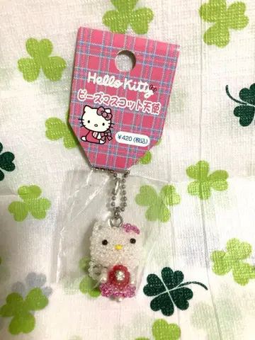 헤이세이 레트로 키티짱 Hello Kitty 비즈 마스코트 천사 키링