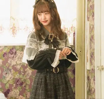 rojita 블랙 레이스 블라우스