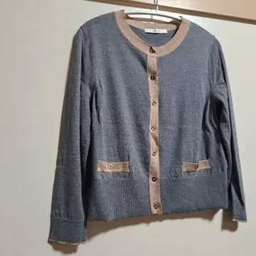 아나이 배색 울 가디건