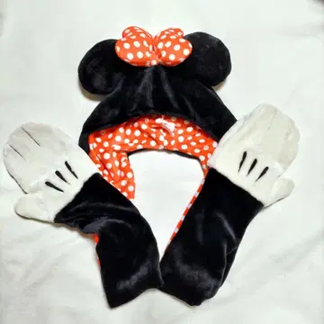 미니 팬캡 머플러 장갑 포함 도트