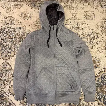 Volcom 그레이 퀼팅 후드티
