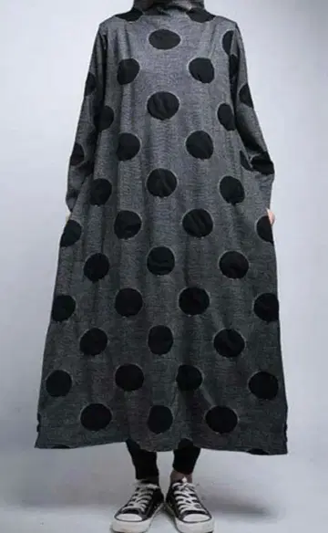 안티카 모드 도트 롱 원피스