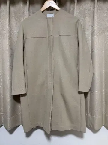 Abahouse 베이지 노카라 코트 긴팔