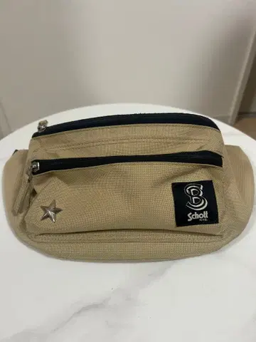 schott 샷 원스타 나일론 힙색 베이지 로고