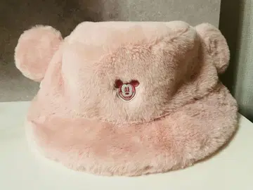 미키 귀 달린 핑크 모자 TDL TDS 퍼 버킷햇