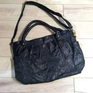 y2k 천연 가죽 2WAY 백 BLACK