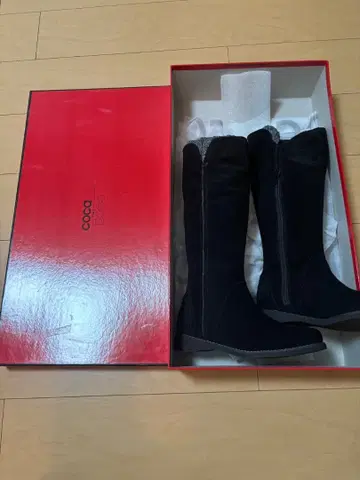 coca 블랙 스웨이드 롱 부츠