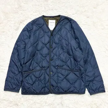 타이온 시티 파이핑 V넥 다운 가디건 네이비 M