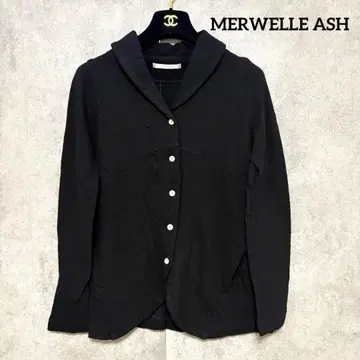 MERWELLE ASH 울 100% 숄카라 가디건 일본제