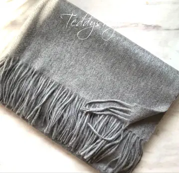 최고급 캐시미어 100% 대형 스톨 미들 그레이