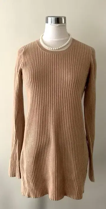 GAP 심플 립 니트 베이지 S