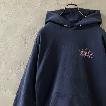 빈티지 후드티 후디 백 프린트 기업 로고 네이비 IW14