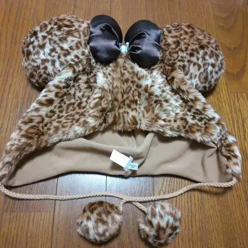 미니 마우스 팬캡 레오파드 무늬 브라운