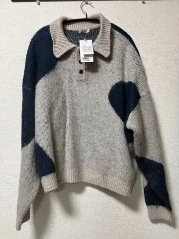 oncily 샤기 믹스 볼륨 니트 폴로 S 사이즈