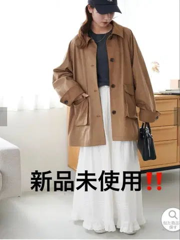 [ 미사용 새상품 ] discoat 페이크 스웨이드 카 코트 베이지