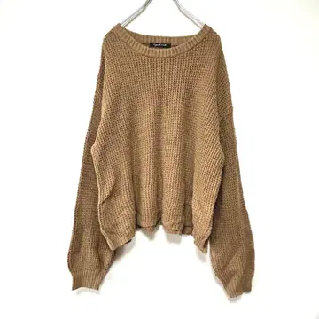 [캡슐 컬러] 긴팔 니트 브라운 계열 L 사이즈 루즈핏 소매
