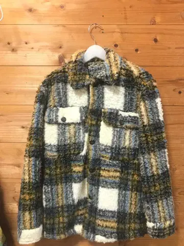 ZARA L 체크 무늬 플리스 자켓