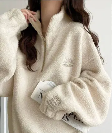 JaVa 자바 콜라보 아노락 하프 지퍼 풀오버