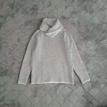 하이 다 웨이 니콜 아프간 넥 니트 하이넥 화이트 블랙 48