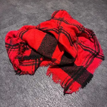 00년대 아카이브 빨검 체크 무늬 스톨 펑크 y2k 헤이세이