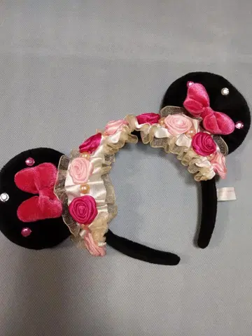 미니 머리띠 장미 장식 포함