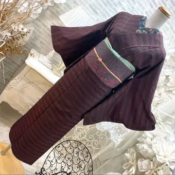 츠무기 기모노 나고야 오비 세트