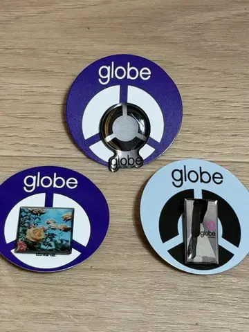 globe 핀 배지 3개 세트