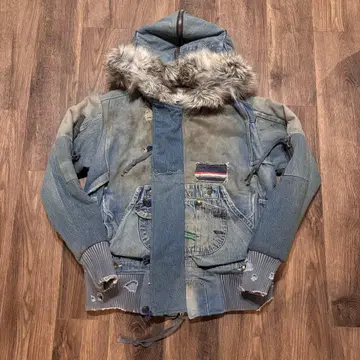 GREG LAUREN 그렉 로렌 데님 퍼 자켓