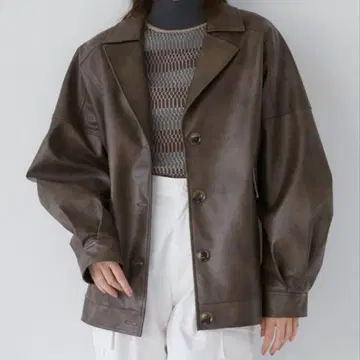 MURUA 인조 가죽 미들 자켓