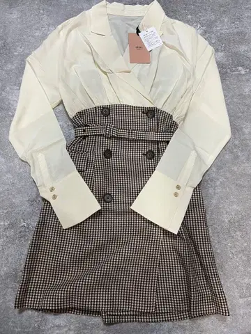 eimy istoire 도킹 체크 자켓 미니 원피스