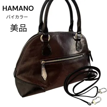 새상품급 HAMANO 바이컬러 핸드백 덴하마노 숄더 스트랩