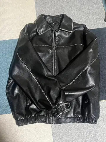 JUNGLE STORM 블랙 가죽 자켓 L