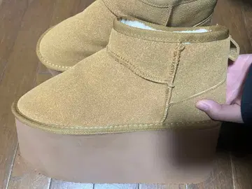 통굽 베이지 스웨이드 숏부츠