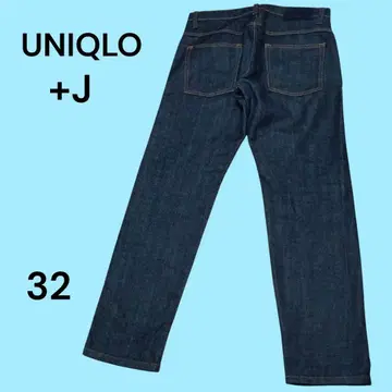 새상품급 UNIQLO +J 셀비치 데님 청바지 빨간색 귀 32