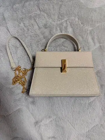 아이보리 글리터 핸드백