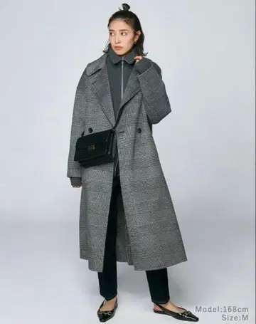 플라스테 PLST 2024 울 블렌드 리버 롱 코트 글렌체크